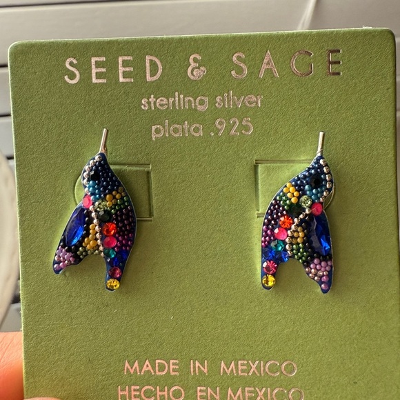 Seed & Sage Sterling Silver Hummingbird Earrings - Picture 4 of 5